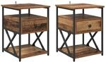 vidaXL Nachttisch 2 Stk Altholz 40 x 42 x 55 cm Holzwerkstoff 881882