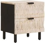 vidaXL Nachttisch Wei&szlig; 40 x 33,5 x 46 cm Massivholz Mango 4017862
