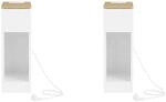 SoBuy 2er Set Nachttisch Schmal mit Steckdose 20cm Breite Nischenschrank...