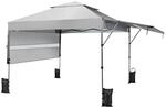 Costway 3x3m Pop Up Pavillon mit Zwei Markisen Rolltasche 4 Sands&auml;cke Wei&szlig;