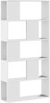 vidaXL B&uuml;cherregal 5 B&ouml;den Wei&szlig; 80,5x23,5x162,5 cm Holzwerkstoff