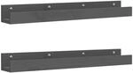 vidaXL Wandregale 2 Stk Grau 80x12x9 cm Massivholz Kiefer 823591