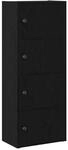 vidaXL B&uuml;cherregal Schwarz Eichen-Optik 40x24x102 cm Holzwerkstoff 860374