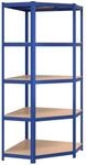 vidaXL Eckregal mit 5 B&ouml;den Blau Stahl & Holzwerkstoff 152873