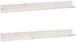 vidaXL Wandregale 2 Stk Wei&szlig; 110x11x9 cm Massivholz Kiefer 823610