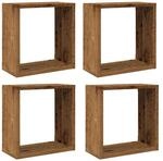 vidaXL W&uuml;rfel-Wandregale 4 Stk Altholz-Optik 30x15x30 Holzwerkstoff 856577
