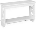 Relaxdays Wandregal MDF Metall Wei&szlig; mit 3 Haken 40 cm x 66 cm x 20 cm 5 kg