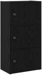 vidaXL B&uuml;cherregal Schwarz Eichen-Optik 40x24x77 cm Holzwerkstoff 860365