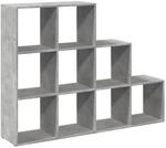 vidaXL Raumteiler-B&uuml;cherregal 3 Stufen Betongrau 137,5x29x103,5 cm 857979