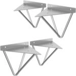 ML-Design 4 St&uuml;ck Regalhalterung 160 mm Grau aus Metall Dreieckige Schwebe