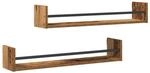 vidaXL Wandregal Wandmontiert 2 Stk Altholz 80 x 16 x 14 cm 869085