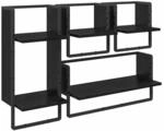 vidaXL Wandregal-Set 4-Tlg Schwarz Eichen-Optik 65 x 25 x 30 cm 882846