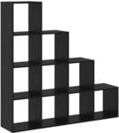 vidaXL Raumteiler B&uuml;cherregal Schwarz Eichen-Optik 879663