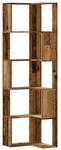 vidaXL Eck-B&uuml;cherregal 5 B&ouml;den Altholz-Optik 50x50x179cm Holzwerkstoff 852589