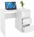 ML-Design Schreibtisch mit 3 Schubladen 90x76x50 cm Wei&szlig; Arbeitstisch