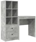 vidaXL Schreibtisch mit Schubladen 2-Tlg Beton Grau 3337308