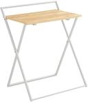 SoBuy Schreibtisch klappbar f&uuml;r Home-Office MDF Metall Wei&szlig; FWT88-WN