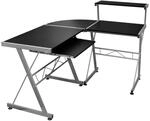 vidaXL Eck-Computertisch Schwarz 132x112x99 cm Holzwerkstoff 20585