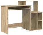 vidaXL Tisch mit Stauraum mit Regal Sonoma-Eiche 120,5 x 44 x 88,5 cm 869476