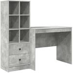 vidaXL Schreibtisch mit Schubladen 2-Tlg Beton Grau 3337364