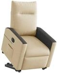 vidaXL Relaxsessel mit Aufstehhilfe Elektrisch Creme Stoff 3324070
