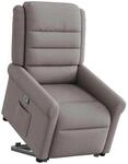 vidaXL Relaxsessel mit Aufstehhilfe Taupe Stoff 3303321