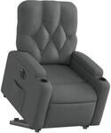 vidaXL Relaxsessel mit Aufstehhilfe Elektrisch Dunkelgrau Stoff Modell 10