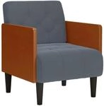 vidaXL Sessel mit Armlehnen Dunkelgrau 55 cm Samt 4100596