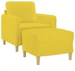 vidaXL Sessel mit Hocker Hellgelb 60 cm Stoff 3201189
