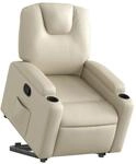 vidaXL Relaxsessel mit Aufstehhilfe Creme Kunstleder 3204431