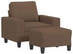 vidaXL Sessel mit Hocker Braun 60 cm Stoff 3201146