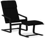 vidaXL Relaxsessel mit Hocker Schwarz Stoff Modell 25