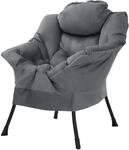 ML-Design Relaxsessel Anthrazit mit Armlehnen Kopfkissen und Seitentasche