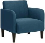 vidaXL Sessel mit Armlehnen Blau 54 cm Samt 4100577