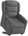 vidaXL Relaxsessel mit Aufstehhilfe Elektrisch Dunkelgrau Stoff 3303215