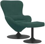 vidaXL Eierstuhl mit Fu&szlig;hocker Dunkelgr&uuml;n 63 x 73 x 90 cm Samt 42002746