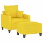 vidaXL Sessel mit Hocker Hellgelb 60 cm Stoff 3201086
