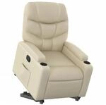 vidaXL Relaxsessel mit Aufstehhilfe Creme Kunstleder Modell 5