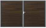 GroJa Steckzaun-Tor Solid-Rhombus 2-flg. DB703 DIN Rechts Walnuss Co-Ex.