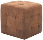 vidaXL Pouf 2 Stk. Braun 30x30x30 cm Wildleder-Optik