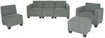 MCW Sofa-System Moncalieri 6-teilig 3-1-1-1 Grau