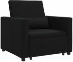 vidaXL Einzel-Schlafsofa mit R&auml;dern Schwarz 90 x 165 x 87 cm Stoff 42002686