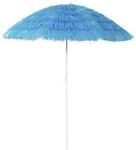 Lex Hawaii Sonnenschirm Bastschirm &Oslash; 160 cm UV30+ Strandschirm Knickschirm Blau