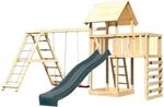 Karibu Spielturm Lotti mit Rutsche Schaukel Ger&uuml;st Plattform u. Kletterwand