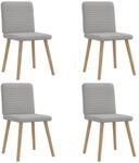 vidaXL Esszimmerst&uuml;hle 4 Stk Wolkengrau Stoff 3315253
