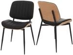 MCW Esszimmerstuhl O44 2er-Set Natur Schwarz