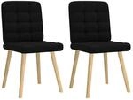 vidaXL Esszimmerst&uuml;hle 2 Stk Schwarz Stoff 4101093