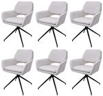 MCW Esszimmerstuhl N74 6er-Set Stoff Boucle 540g/m&sup2; Creme