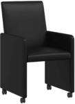 vidaXL Esszimmerst&uuml;hle mit Rollen 2 Stk Schwarz 57 x 66 x 94 cm 42017823