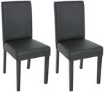 MCW Esszimmerstuhl Littau 2er Set Kunstleder Schwarz Matt Dunkle Beine